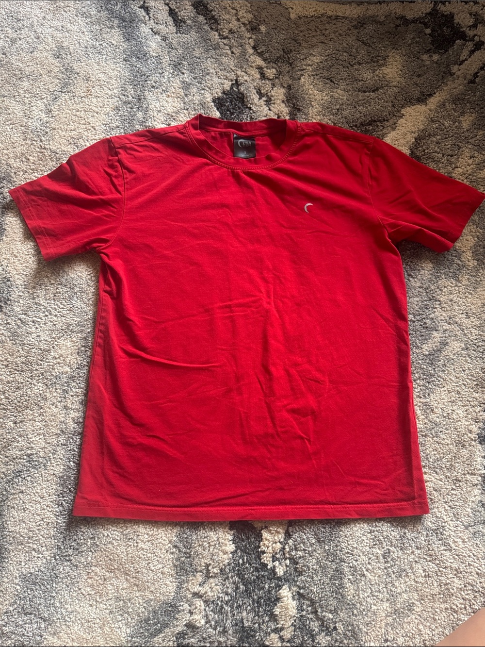 ZYIA Red Short-Sleeve Crewneck Tee with Small Logo